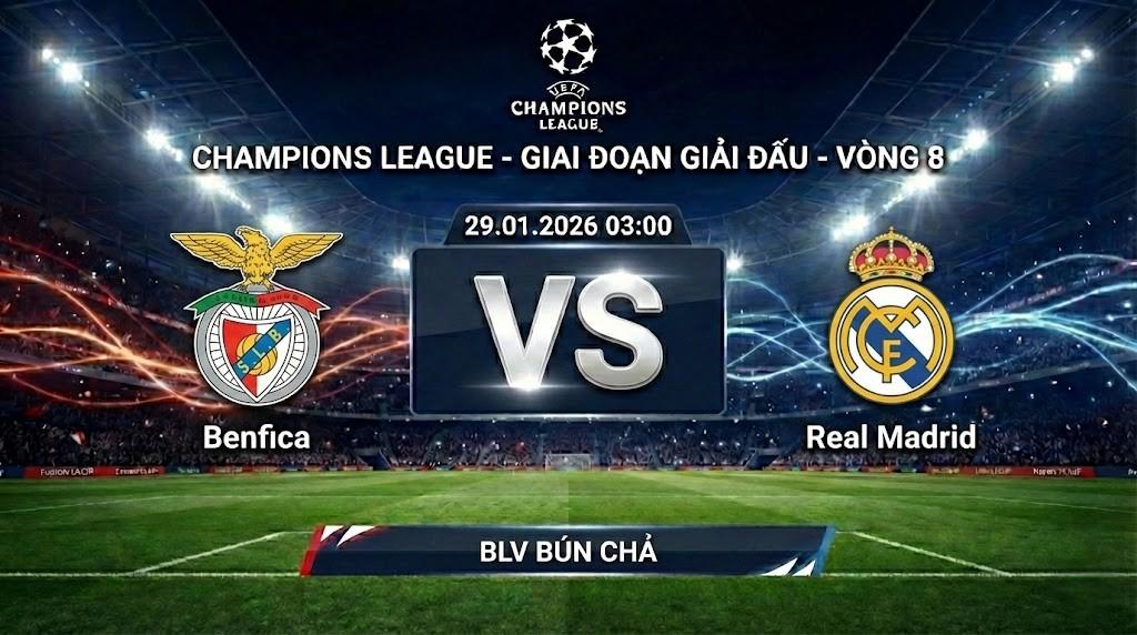 Highlight Benfica vs Real Madrid | 29.01.2026 | Champions League | BLV Bún Chả