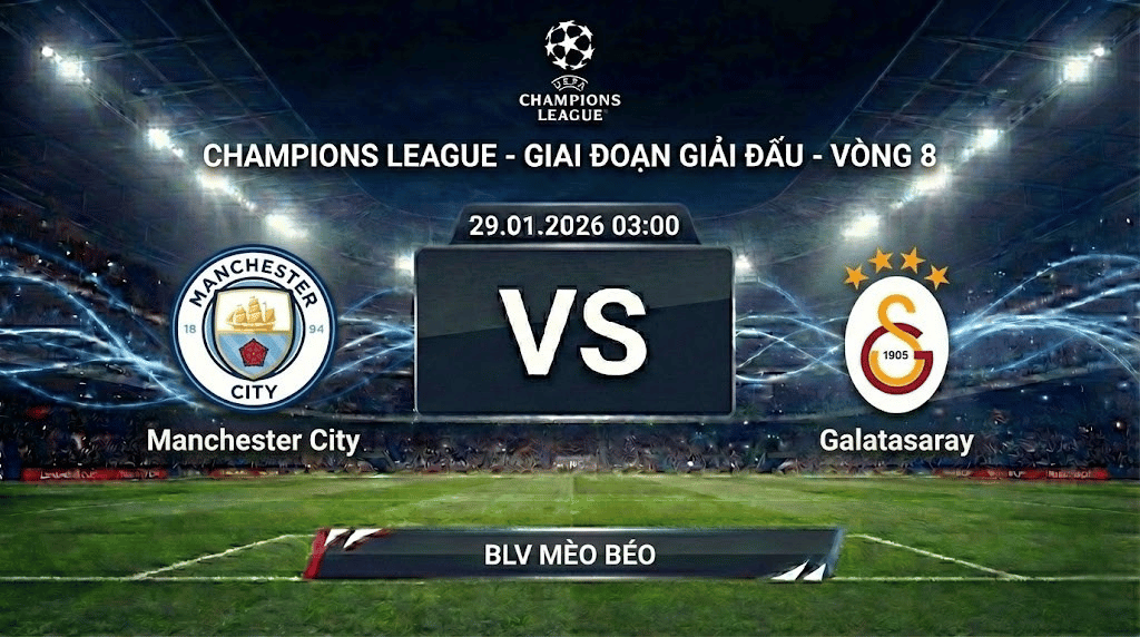 Xem Lại Full Match Manchester City vs Galatasaray | 29.01.2026 | Champions League | BLV Mèo Béo