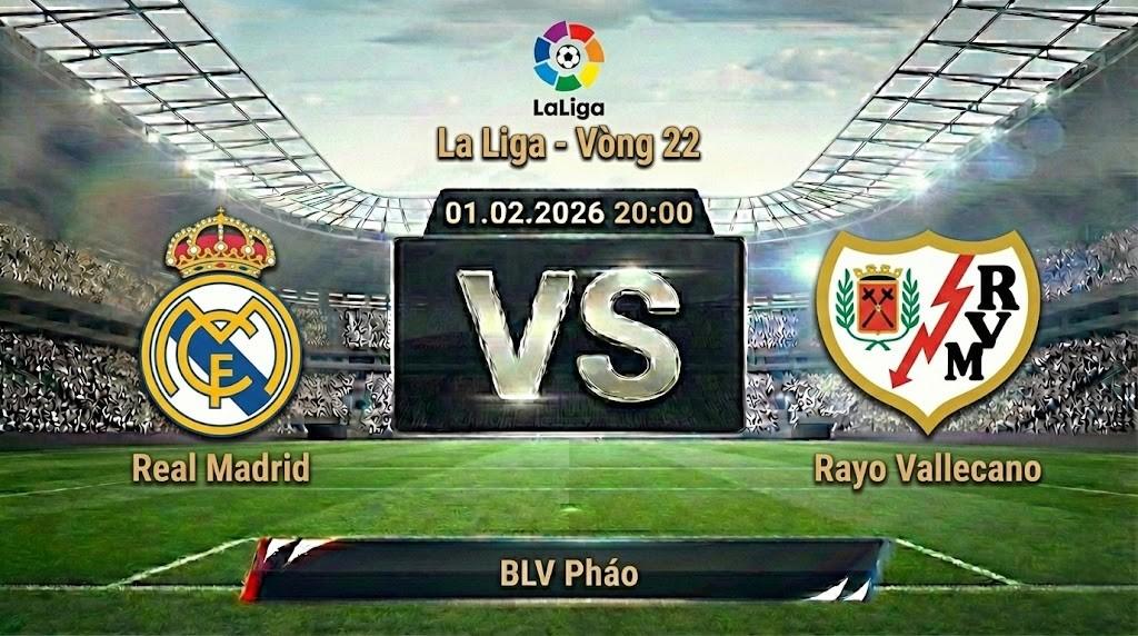 Xem Lại Full Match Real Madrid vs Rayo Vallecano | 01.02.2026 | La Liga | BLV Pháo
