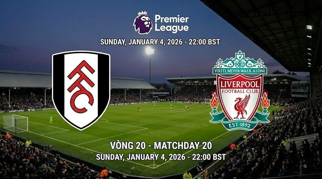 Xem lại trận đấu Fulham vs Liverpool vòng 20 Full HD | Ngoại Hạng Anh