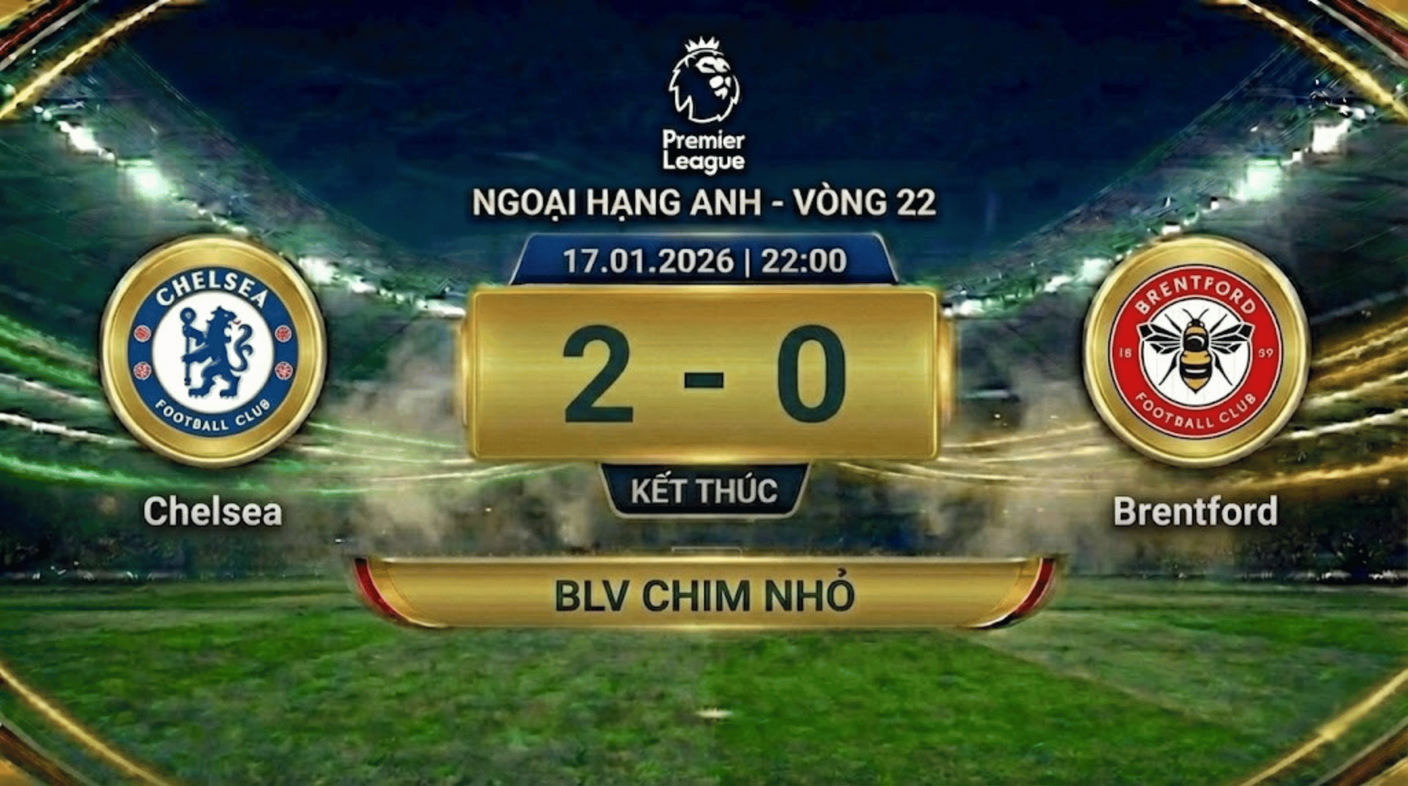 Xem lại FULL Ngoại hạng Anh Vòng 22: Chelsea vs Brentford | BLV Chim Nhỏ