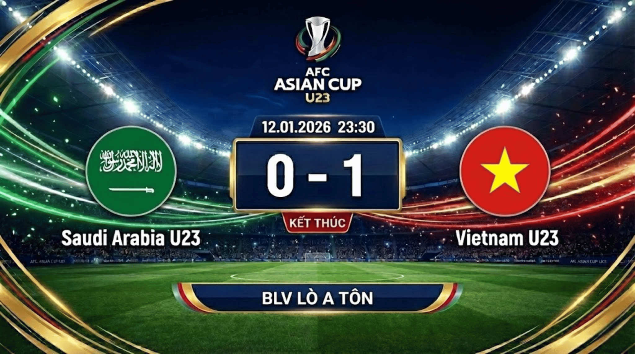 Highlight AFC U23 Asian Cup 2026: U23 Ả Rập Xê Út vs U23 Việt Nam | BLV Lò A Tôn