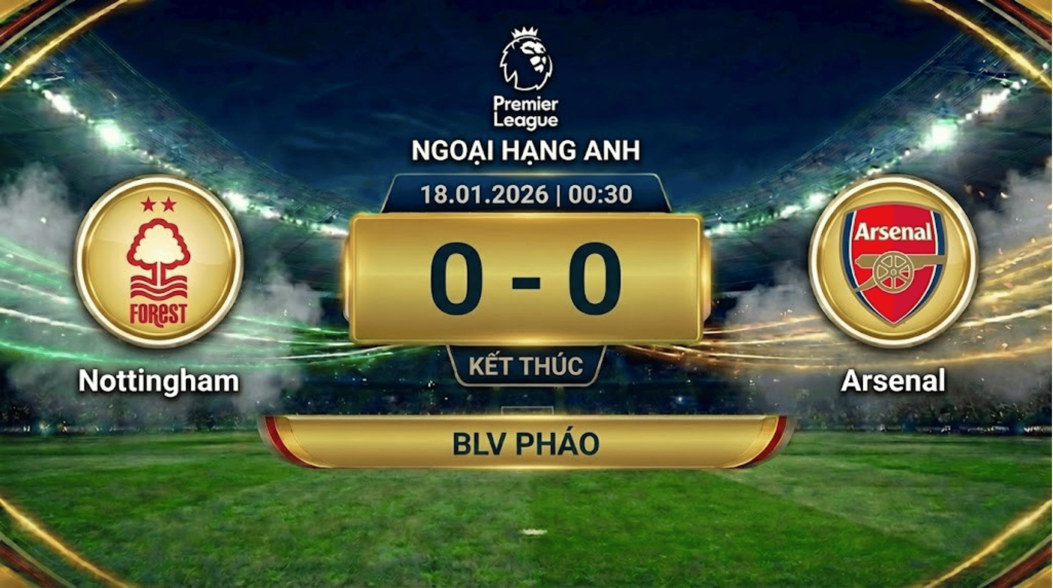 Xem lại FULL Ngoại hạng Anh Vòng 22: Nottingham vs Arsenal | BLV Pháo