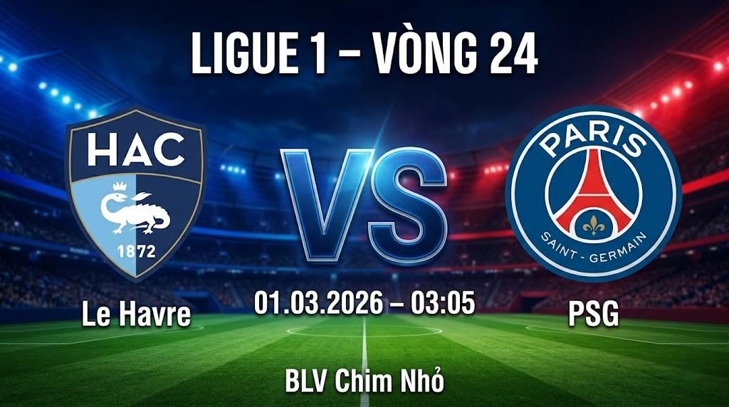 Xem Lại Full Match Le Havre vs PSG | 01.03.2026 | Ligue 1 | BLV Chim Nhỏ