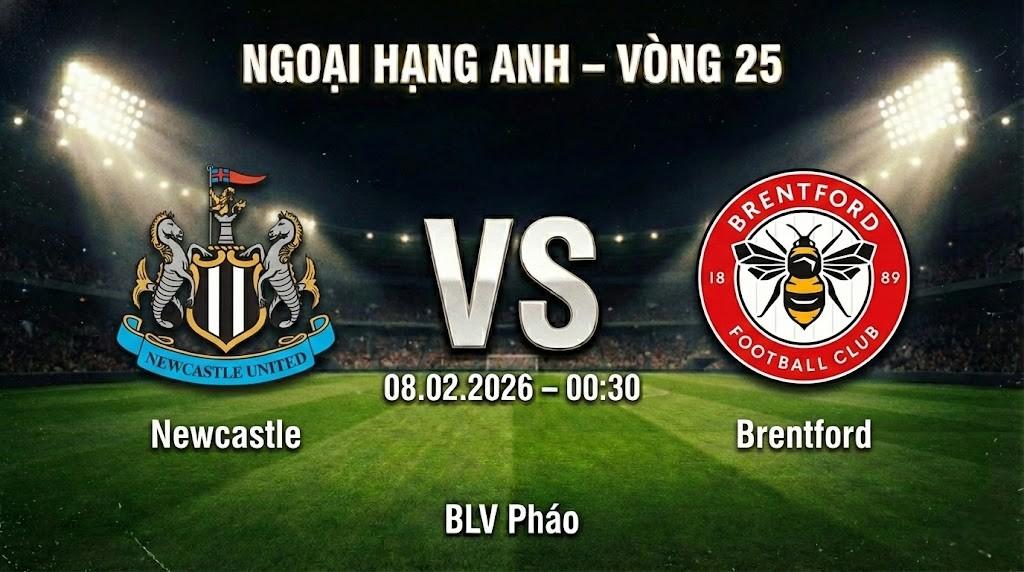 Xem Lại Full Match Newcastle vs  Brentford | 08.02.2026 | Ngoại hạng Anh | BLV Pháo