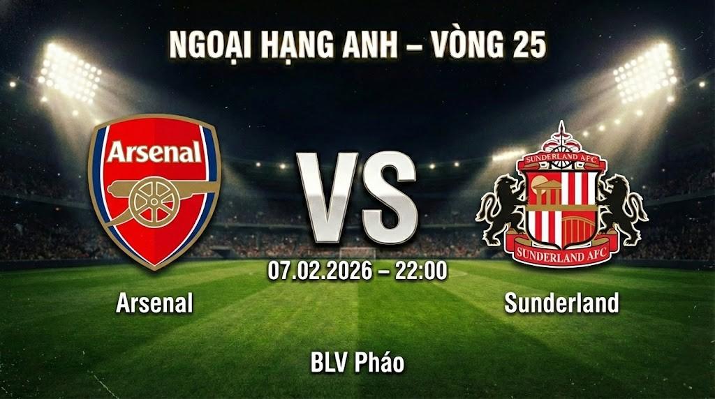 Xem Lại Full Match Arsenal vs  Sunderland | 07.02.2026 | Ngoại hạng Anh | BLV Pháo