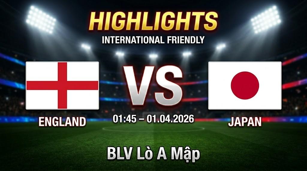 Highlights Anh vs Nhật Bản | 01.04.2026 | Giao hữu Quốc tế | BLV Lò A Mập