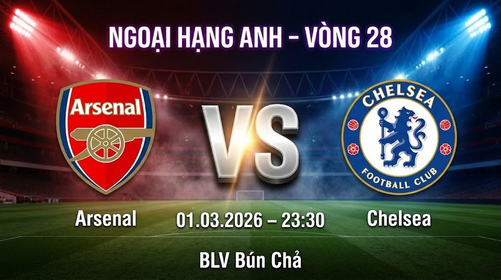Xem Lại Full Match Arsenal vs Chelsea | 01.03.2026 | Ngoại hạng Anh | BLV Bún Chả