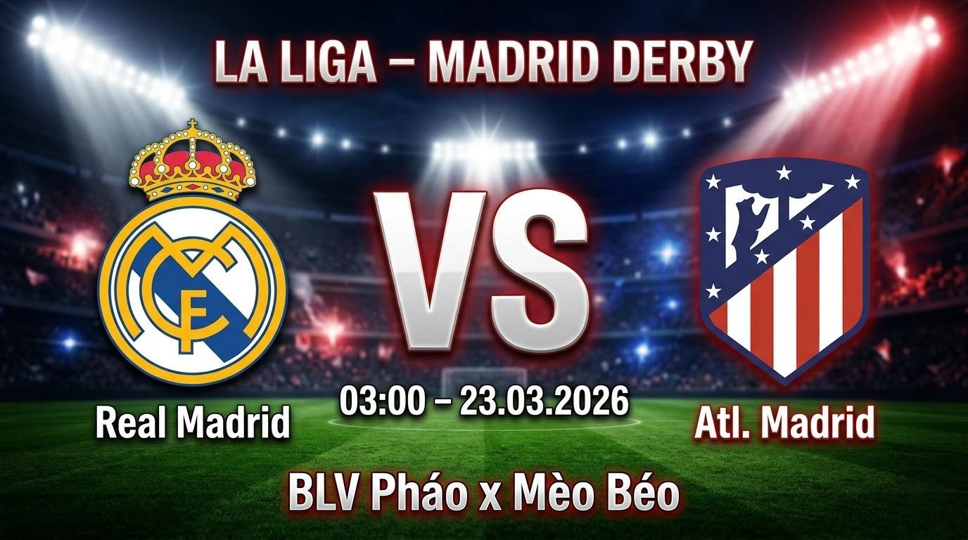 Xem Lại Full Match Real Madrid vs Atl. Madrid | 23.03.2026 | La Liga | BLV Pháo x Mèo Béo