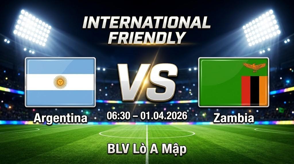 Xem Lại Full Match Argentina vs Zambia | 01.04.2026 | Giao hữu Quốc tế | BLV Lò A Mập