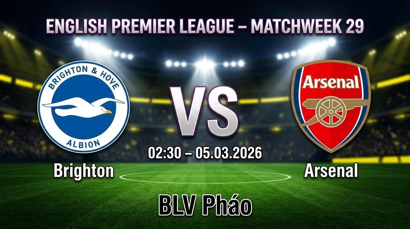 Xem Lại Full Match Brighton vs Arsenal | 05.03.2026 | Ngoại hạng Anh | BLV Pháo