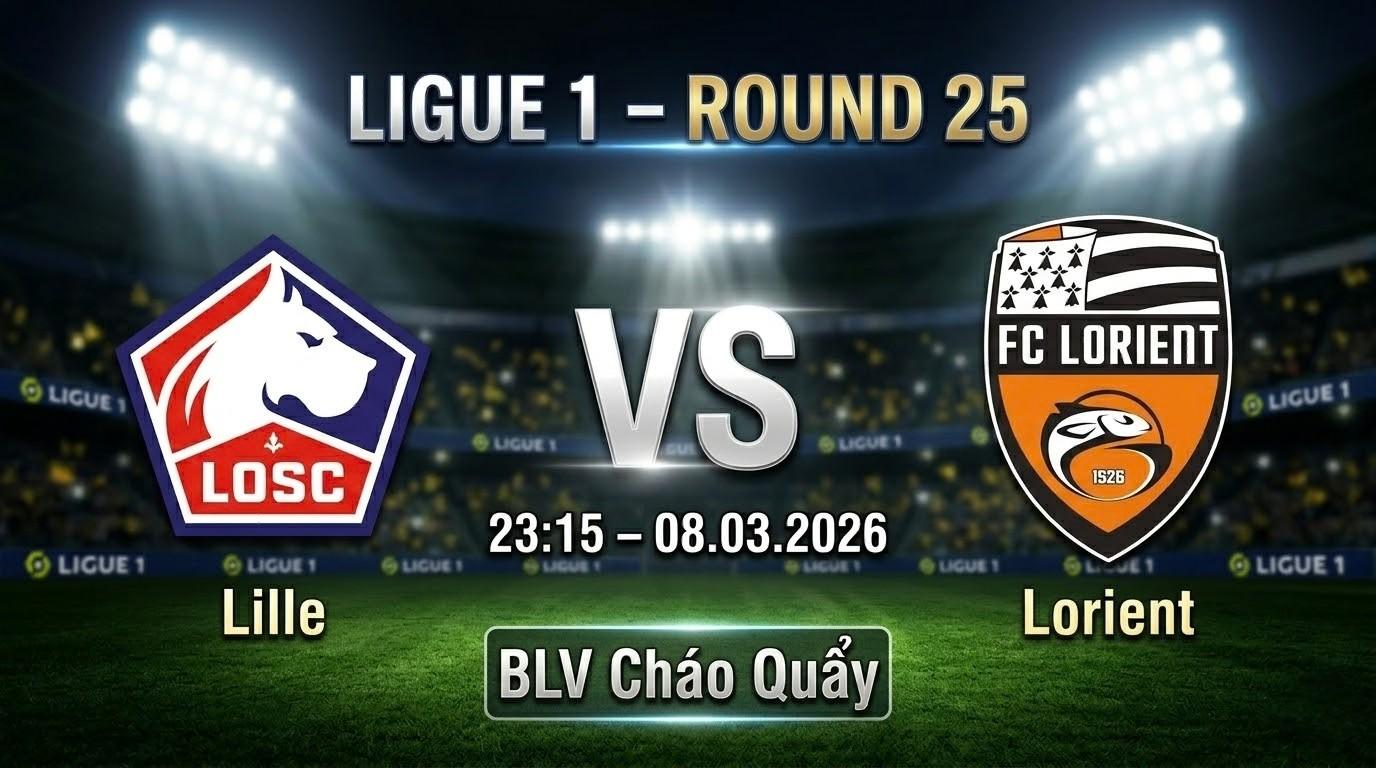 Xem Lại Full Match Lille vs Lorient | 08.03.2026 | Ligue 1 | BLV Cháo Quẩy