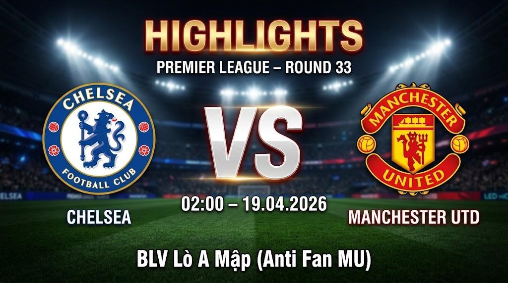 Highlights Chelsea vs Manchester Utd | 19.04.2026 | Ngoại hạng Anh | BLV Lò A Mập