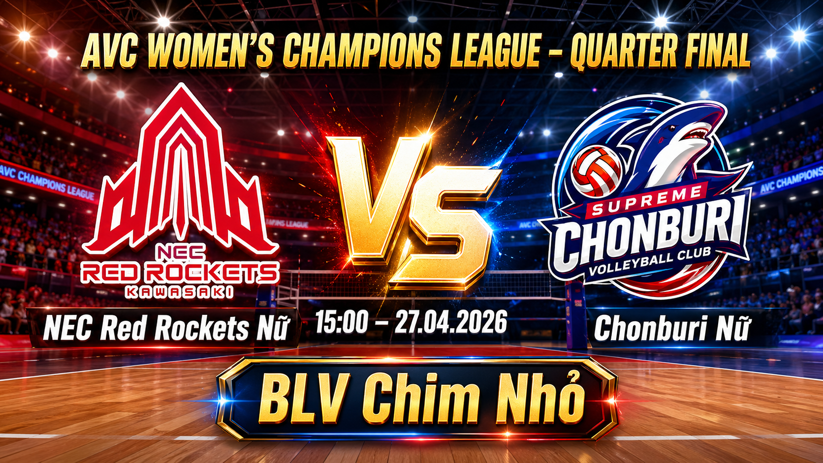 Xem Lại Full Match NEC Red Rockets W VC vs Harudot Chonburi W | 27.04.2026 | AVC Champions League Nữ | BLV Chim Nhỏ