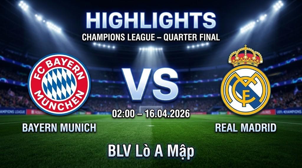 Highlights Bayern Munich vs Real Madrid | 16.04.2026 | Champions League | BLV Lò A Mập