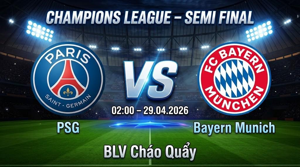 Xem Lại Full Match PSG vs Bayern Munich | 29.04.2026 | Champions League | BLV Cháo Quẩy