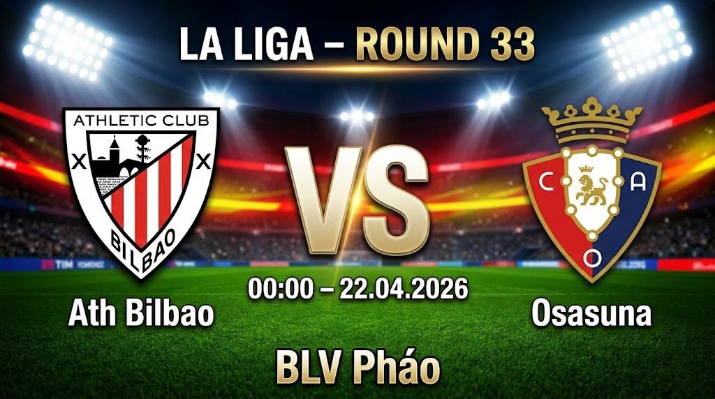 Xem Lại Full Match Ath Bilbao vs Osasuna | 22.04.2026 | La Liga | BLV Pháo