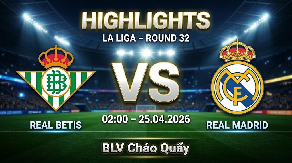 Highlights Betis vs Real Madrid | 25.04.2026 | LaLiga | BLV Cháo Quẩy