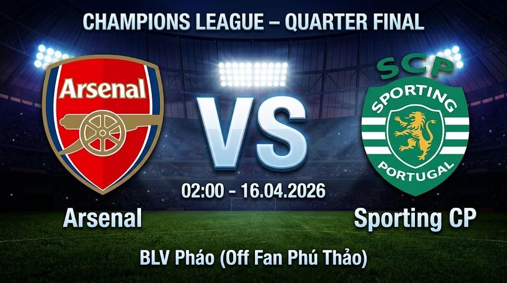 Xem Lại Full Match Arsenal vs Sporting CP | 16.04.2026 | Champions League | BLV Pháo