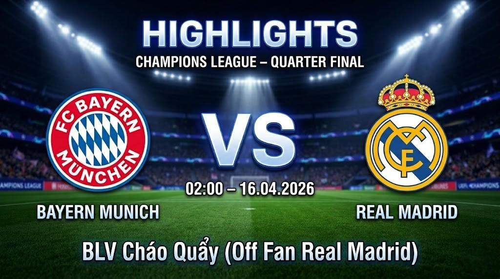 Highlights Bayern Munich vs Real Madrid | 16.04.2026 | Champions League | BLV Cháo Quẩy