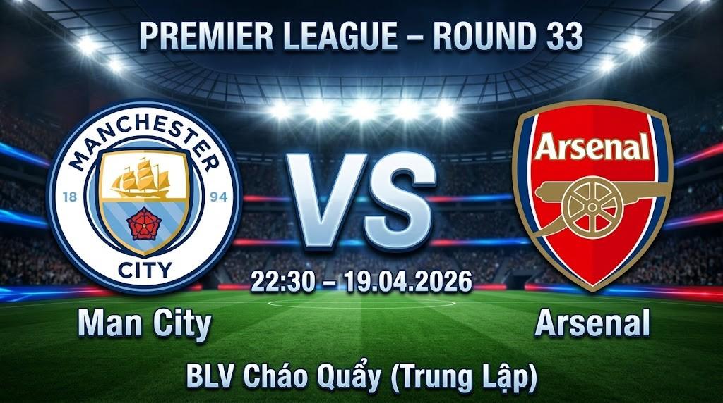Xem Lại Full Match Manchester City vs Arsenal | 19.04.2026 | Ngoại hạng Anh | BLV Cháo Quẩy