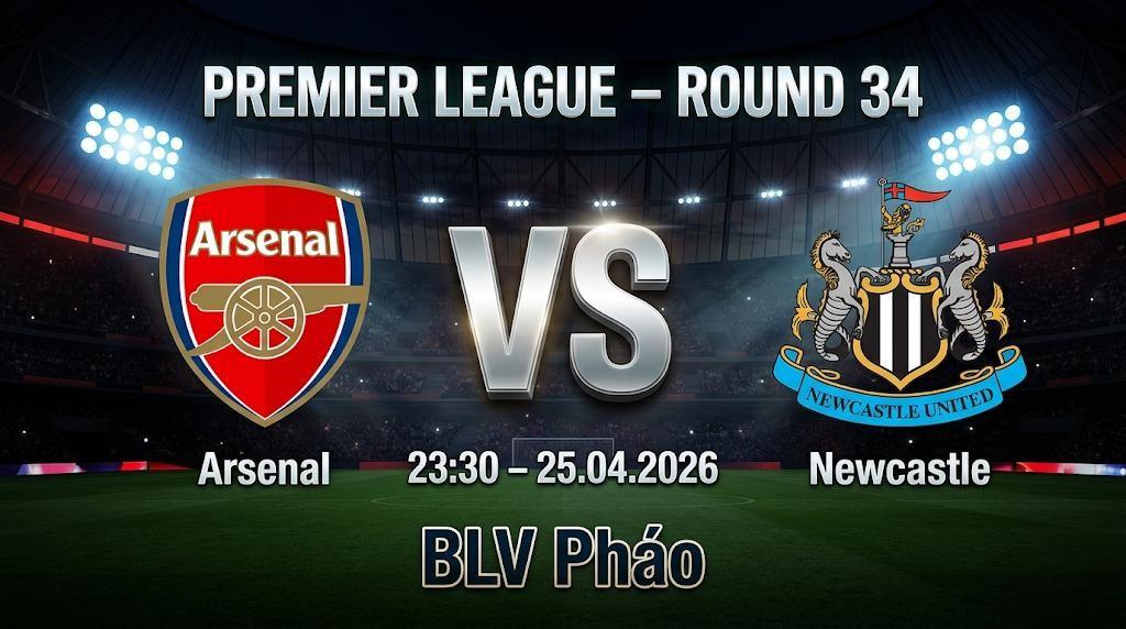 Xem Lại Full Match Arsenal vs Newcastle | 25.04.2026 | Premier League | BLV Pháo