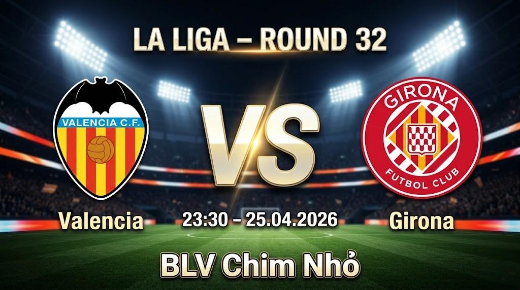 Xem Lại Full Valencia vs Girona | 25.04.2026 | La Liga | BLV Chim Nhỏ