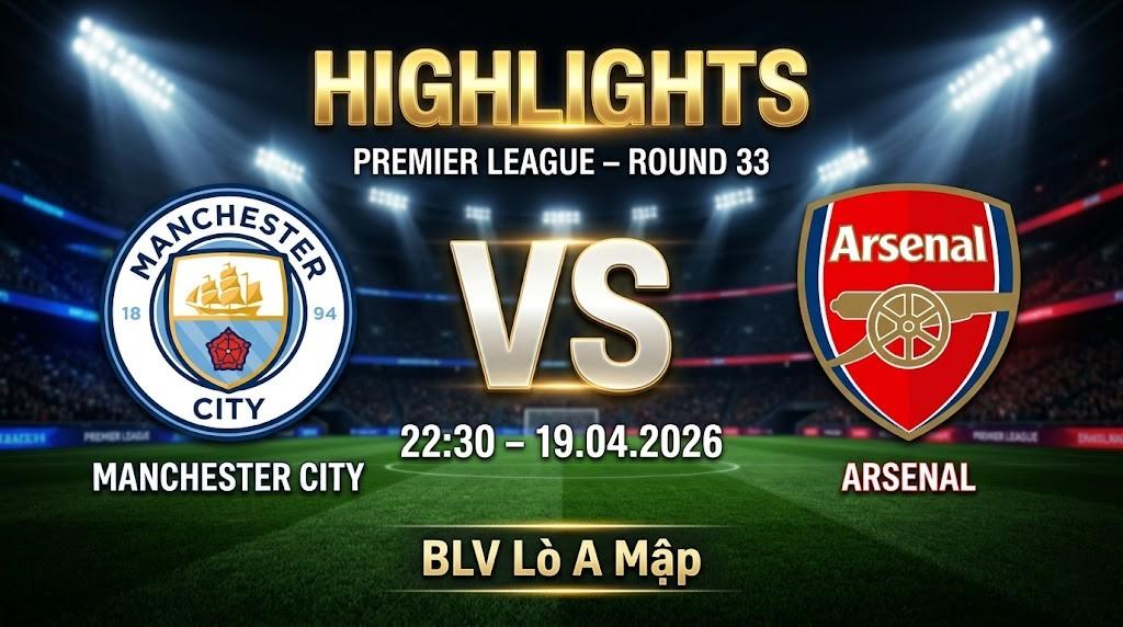 Highlights Manchester City vs Arsenal | 19.04.2026 | Ngoại hạng Anh | BLV Lò  A Mập