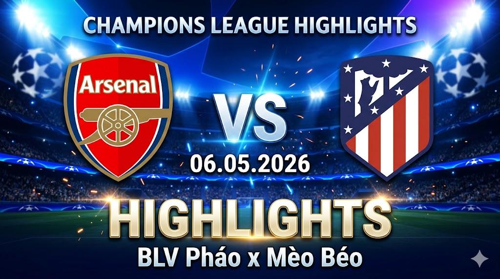 Highlights Arsenal vs Atlético Madrid | 06.05.2026 | Champions League | BLV PháoxMèo Béo