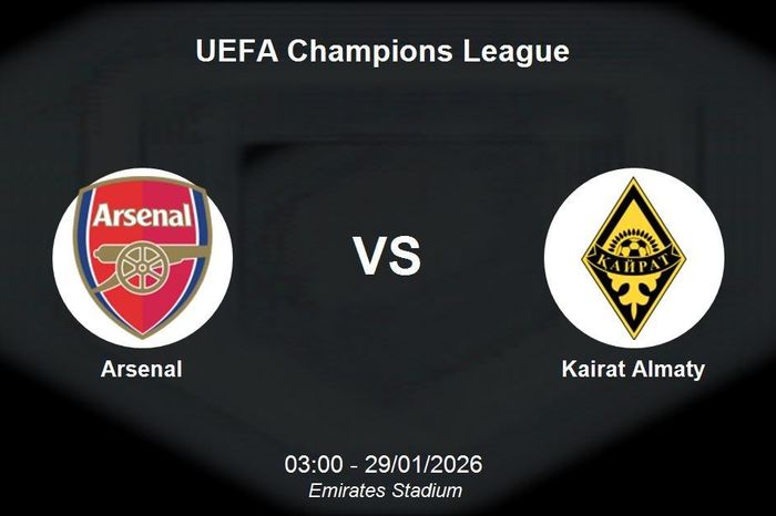 Nhận định Arsenal vs Kairat Almaty - UEFA Champions League