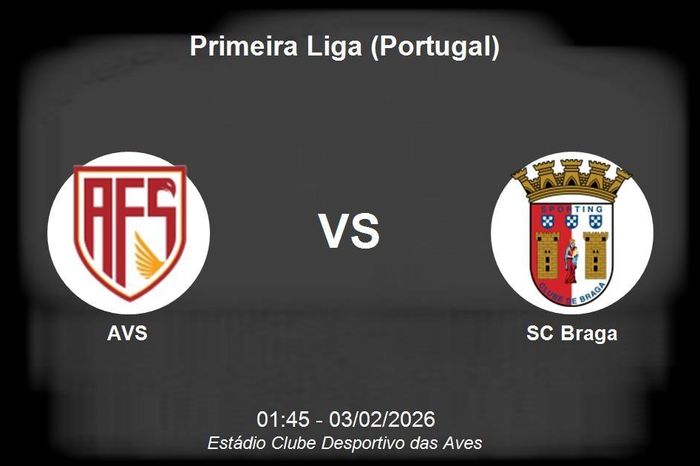 Nhận định AVS vs SC Braga - Primeira Liga (Portugal)