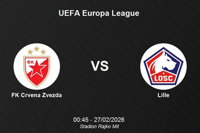 Nhận định FK Crvena Zvezda vs Lille - UEFA Europa League