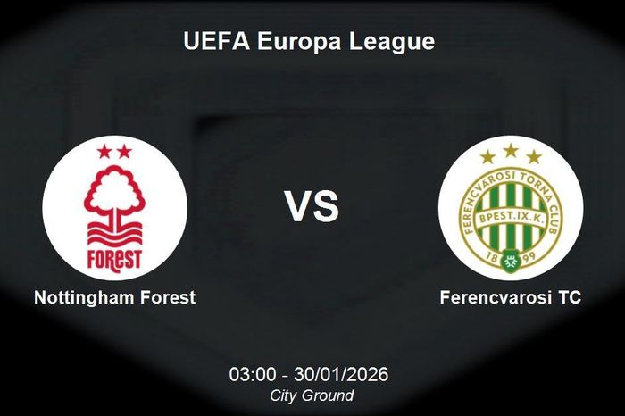 Nhận định Nottingham Forest vs Ferencvarosi TC - Vòng bảng UEFA Europa League