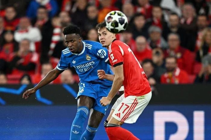 Siêu phẩm của Vinicius đưa Real Madrid thắng Benfica lượt đi play-off Champions League